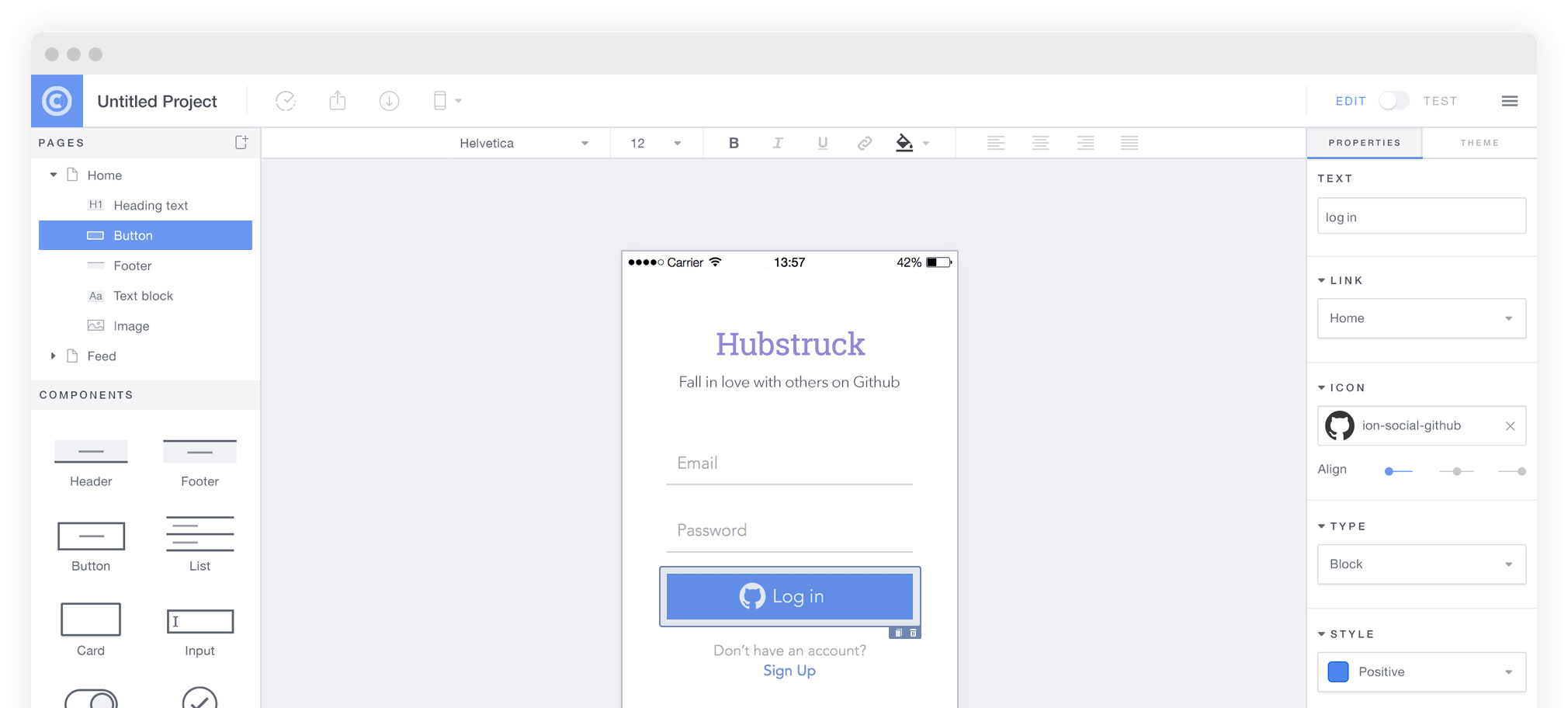 Screenshot Ionic Creator