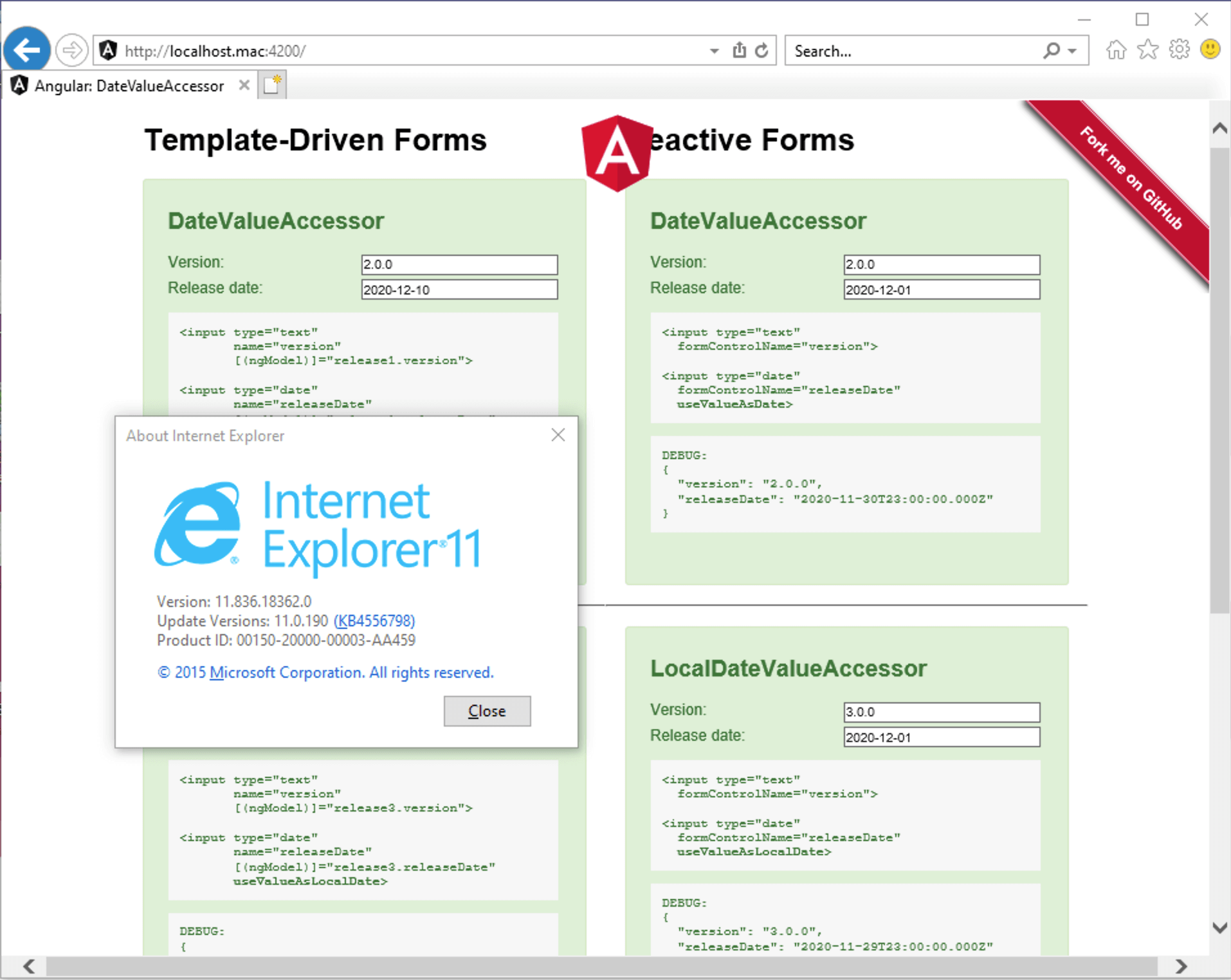 IE11 Demo